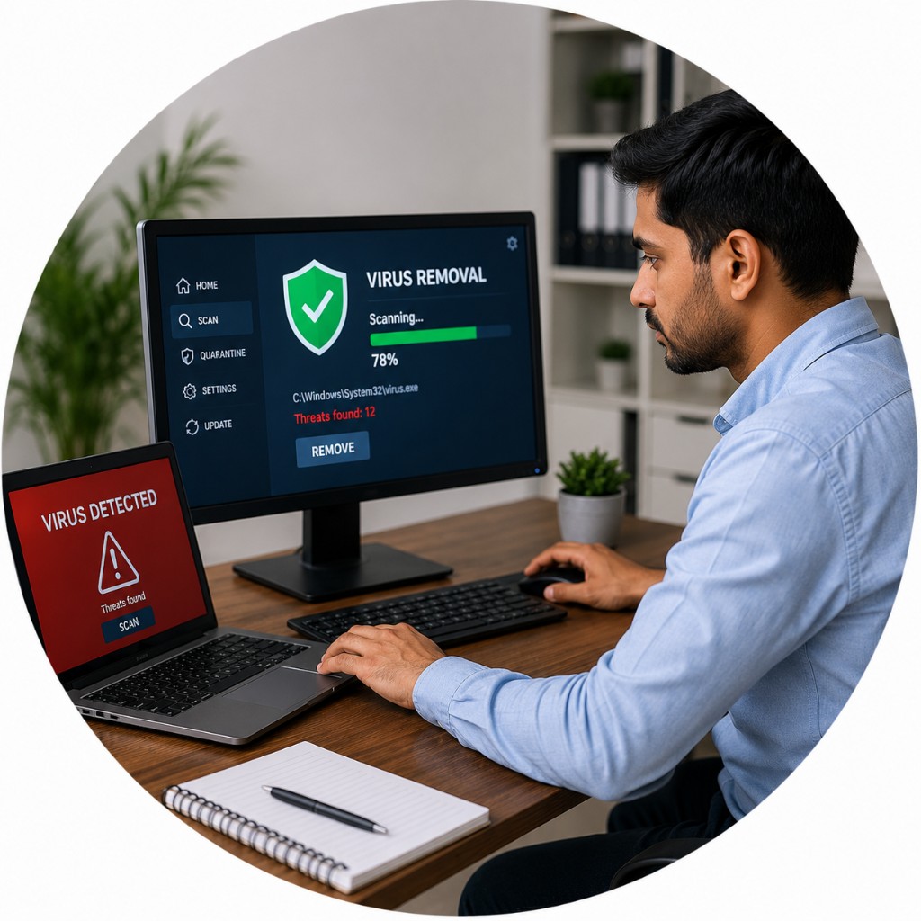 Virus and malware removal service